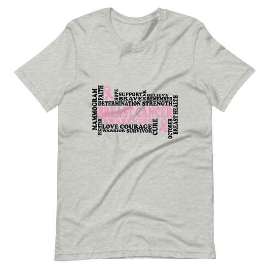 Breast Cancer Awareness Word Art Unisex Tee - Irie Vybyz Tees & Thingz