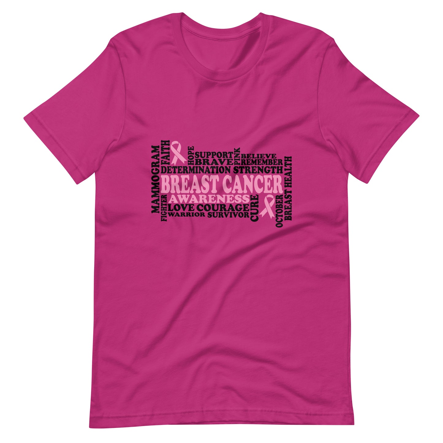 Breast Cancer Awareness Word Art Unisex Tee - Irie Vybyz Tees & Thingz