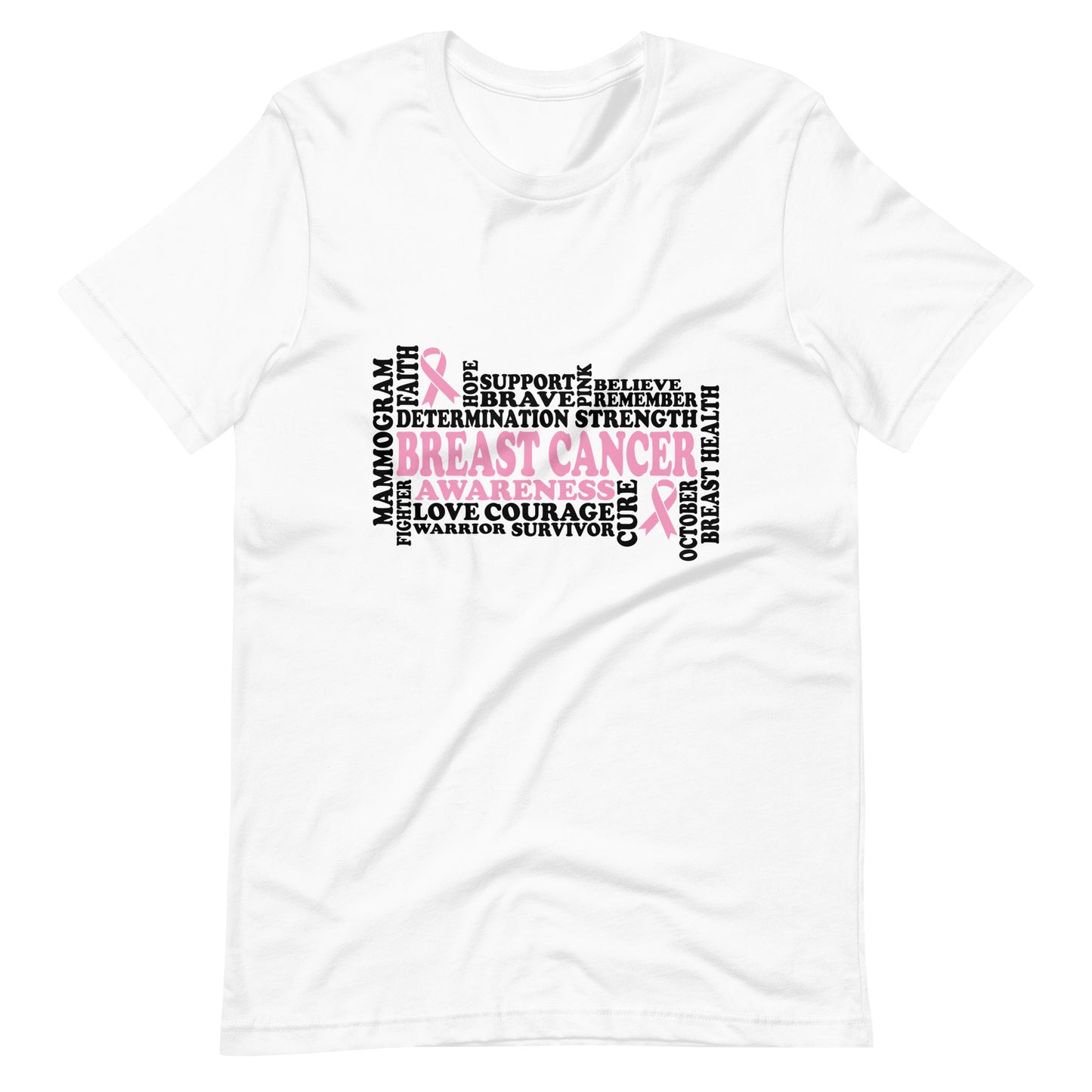 Breast Cancer Awareness Word Art Unisex Tee - Irie Vybyz Tees & Thingz