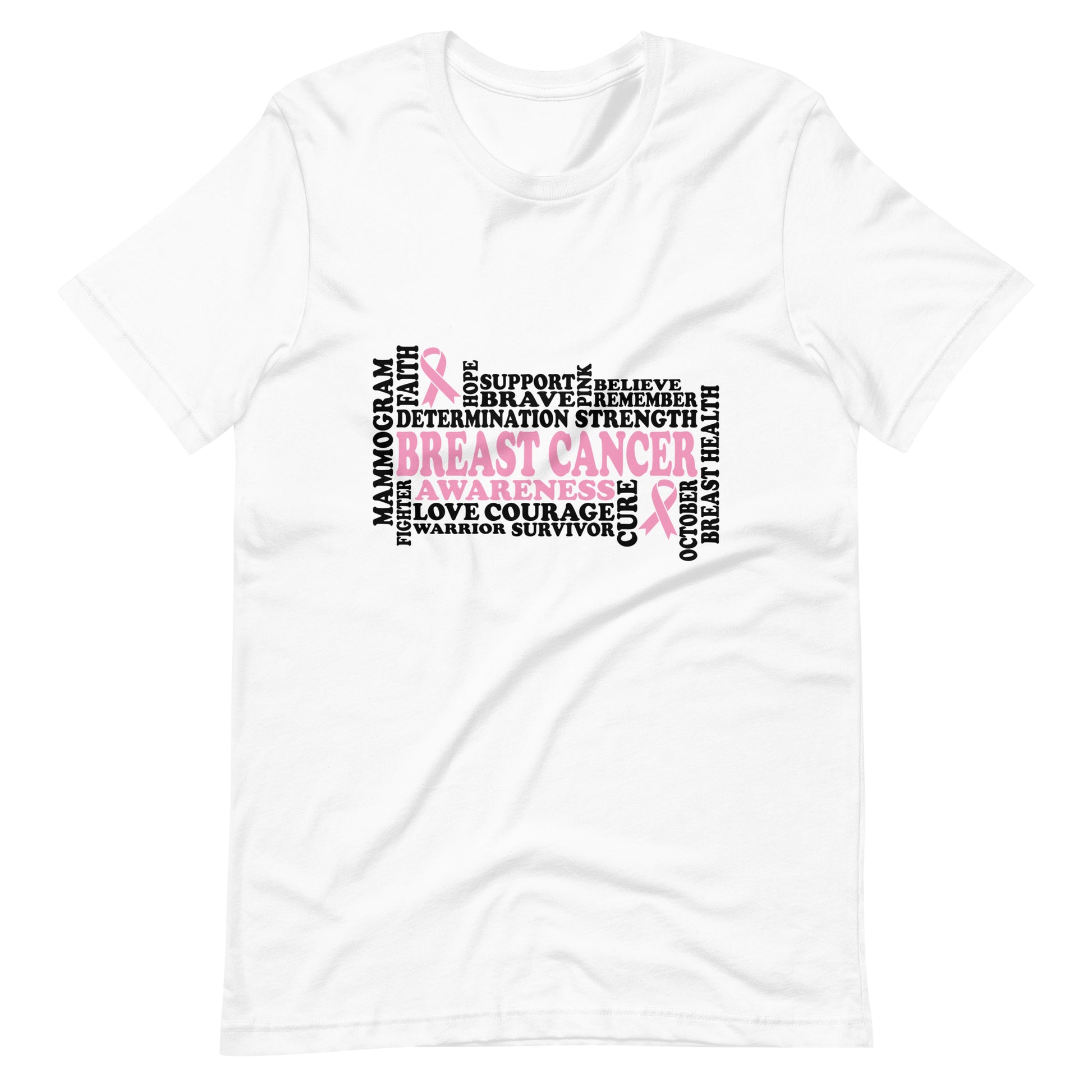 Breast Cancer Awareness Word Art Unisex Tee - Irie Vybyz Tees & Thingz