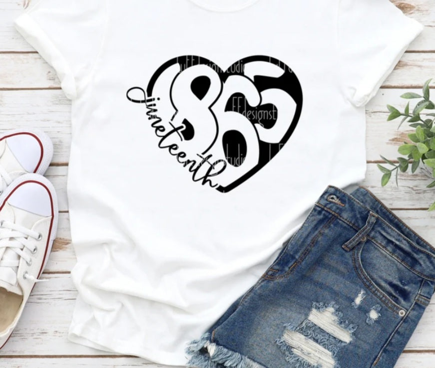 1865 Juneteenth Heart Tee - Irie Vybyz Tees & Thingz