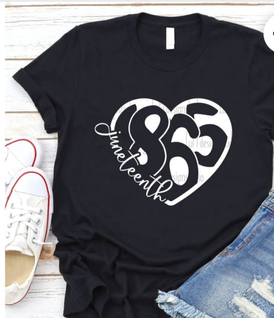 1865 Juneteenth Heart Tee - Irie Vybyz Tees & Thingz