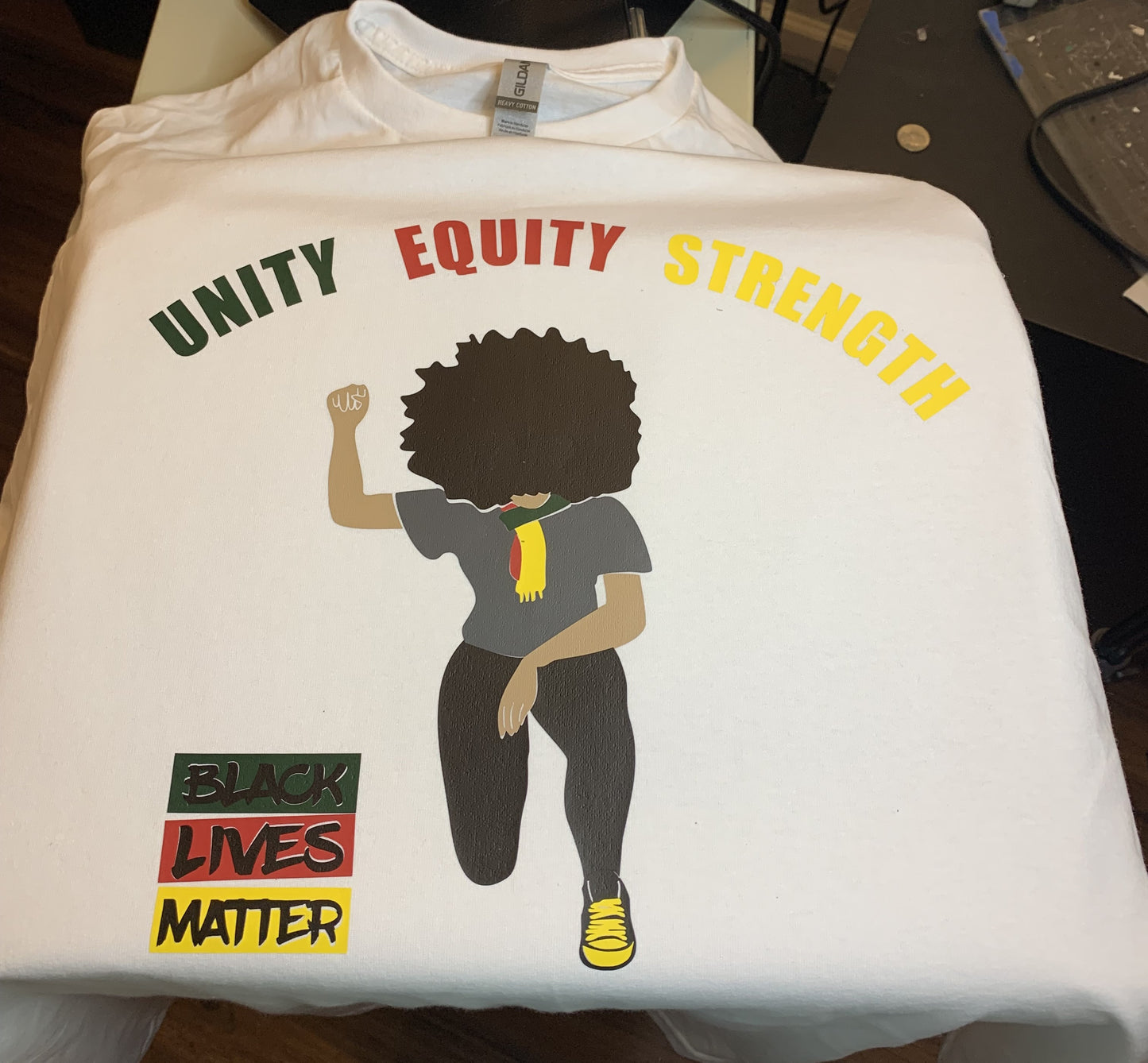 Unity, Equity, Strength Black Girl Power Tee - Irie Vybyz Tees & Thingz