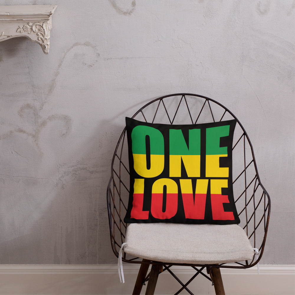 One Love Premium Pillow - Irie Vybyz Tees & Thingz