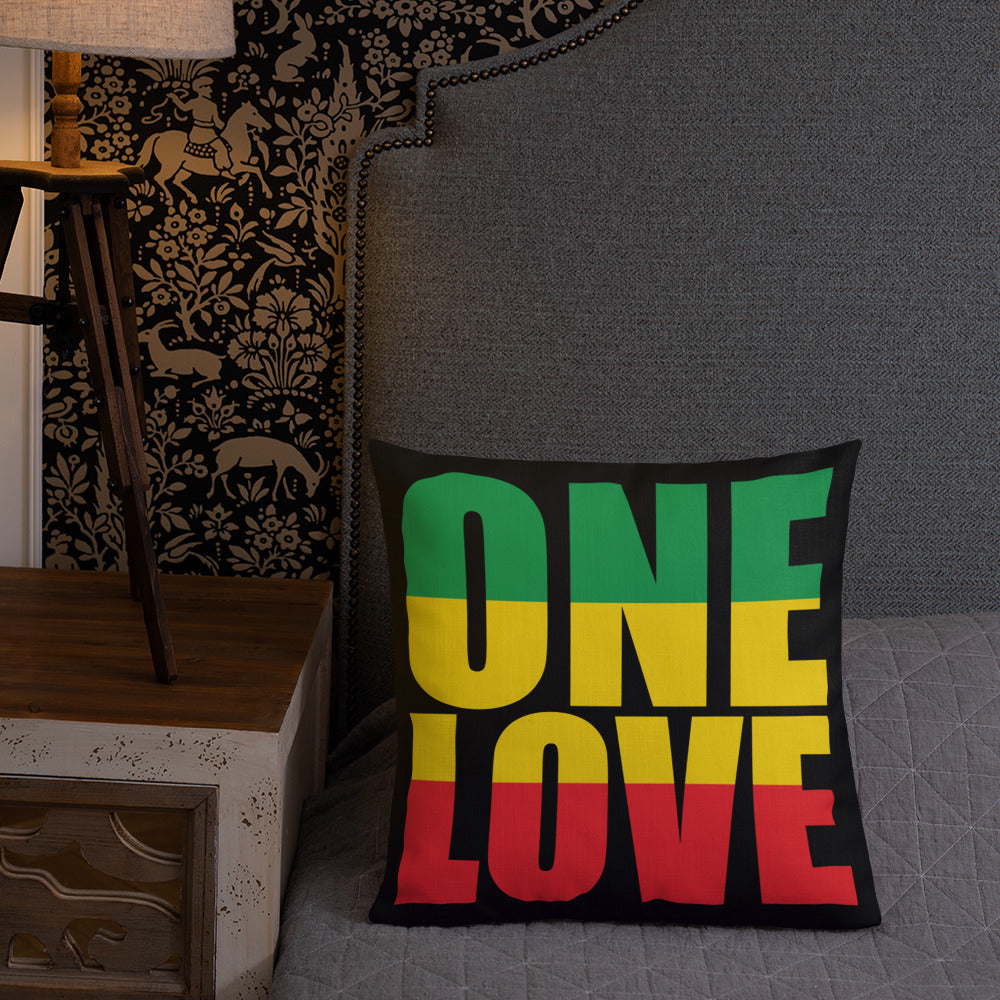 One Love Premium Pillow - Irie Vybyz Tees & Thingz