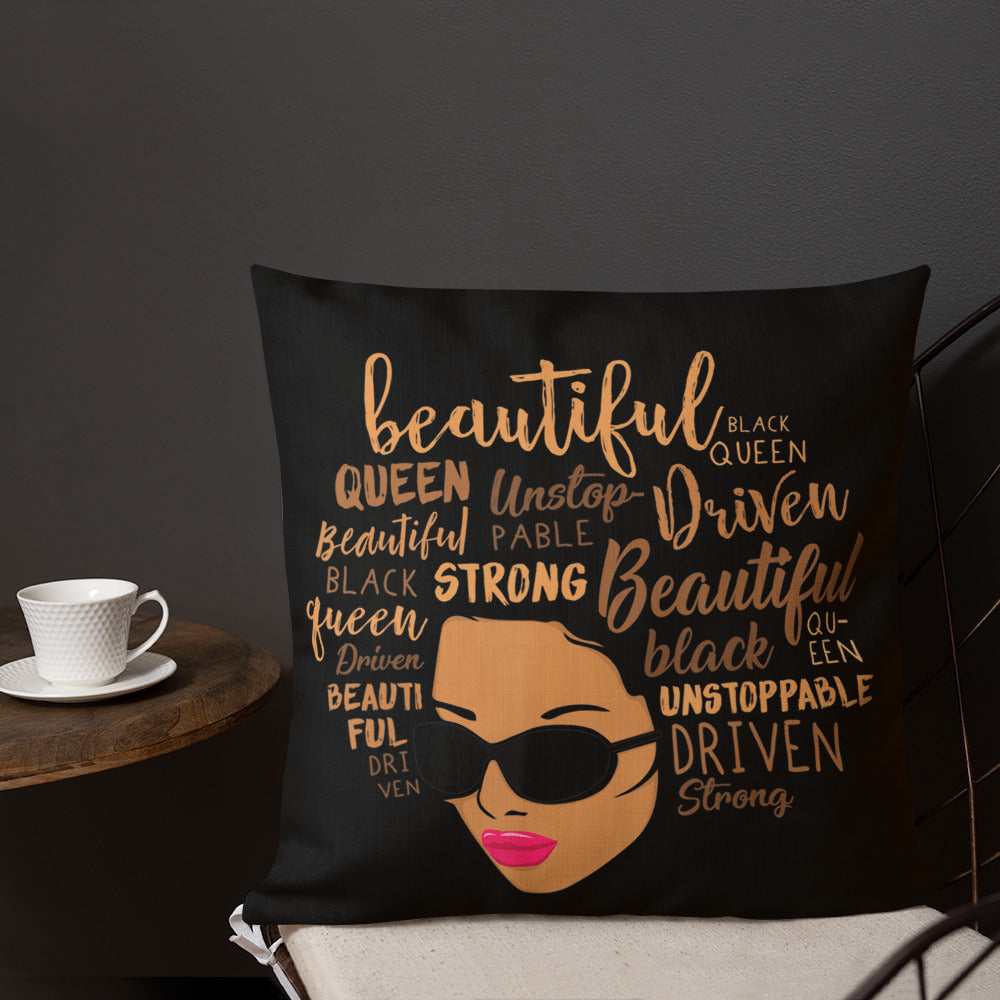 Personalized Black Queen Pillow - Irie Vybyz Tees & Thingz