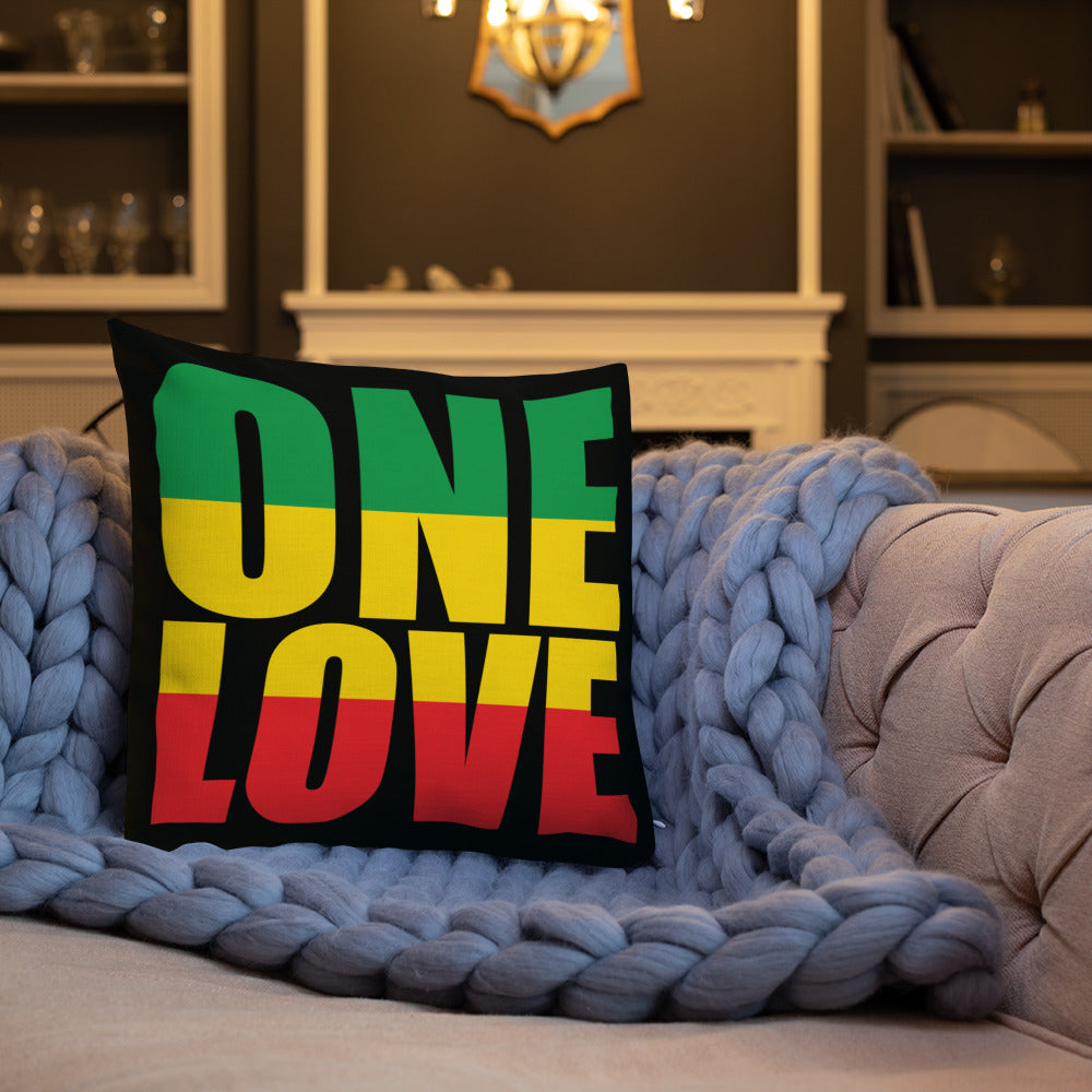 One Love Premium Pillow - Irie Vybyz Tees & Thingz