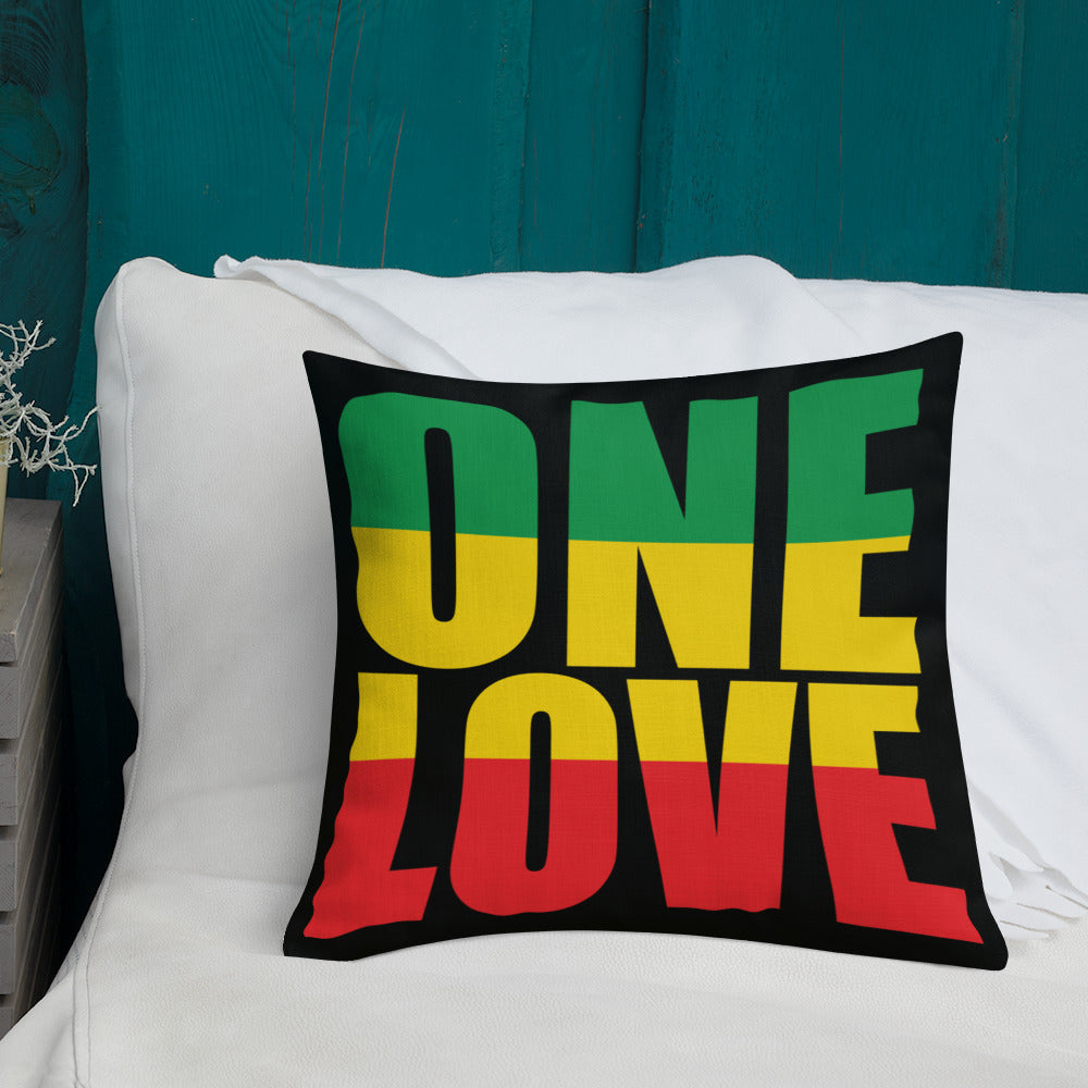 One Love Premium Pillow - Irie Vybyz Tees & Thingz