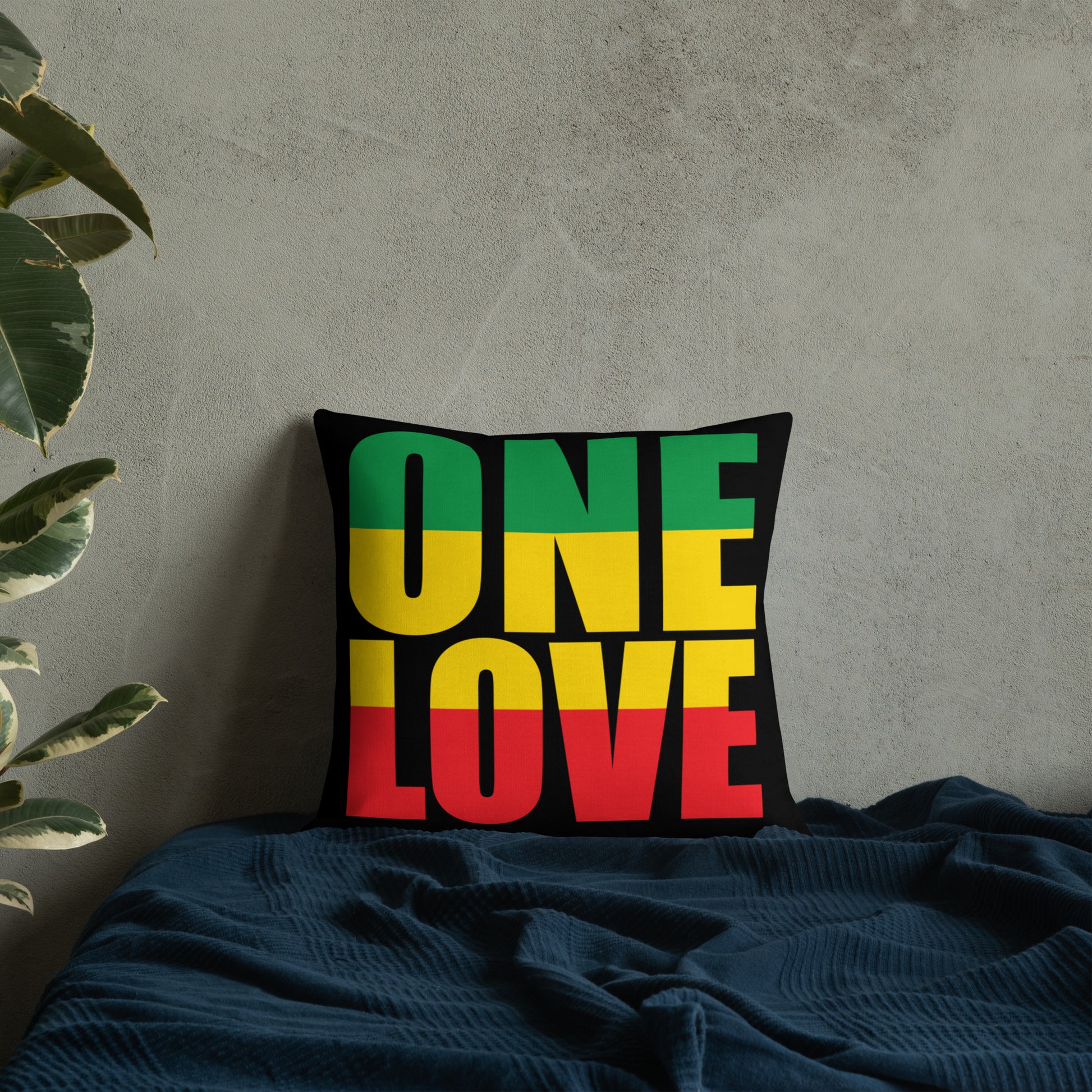 One Love Premium Pillow - Irie Vybyz Tees & Thingz