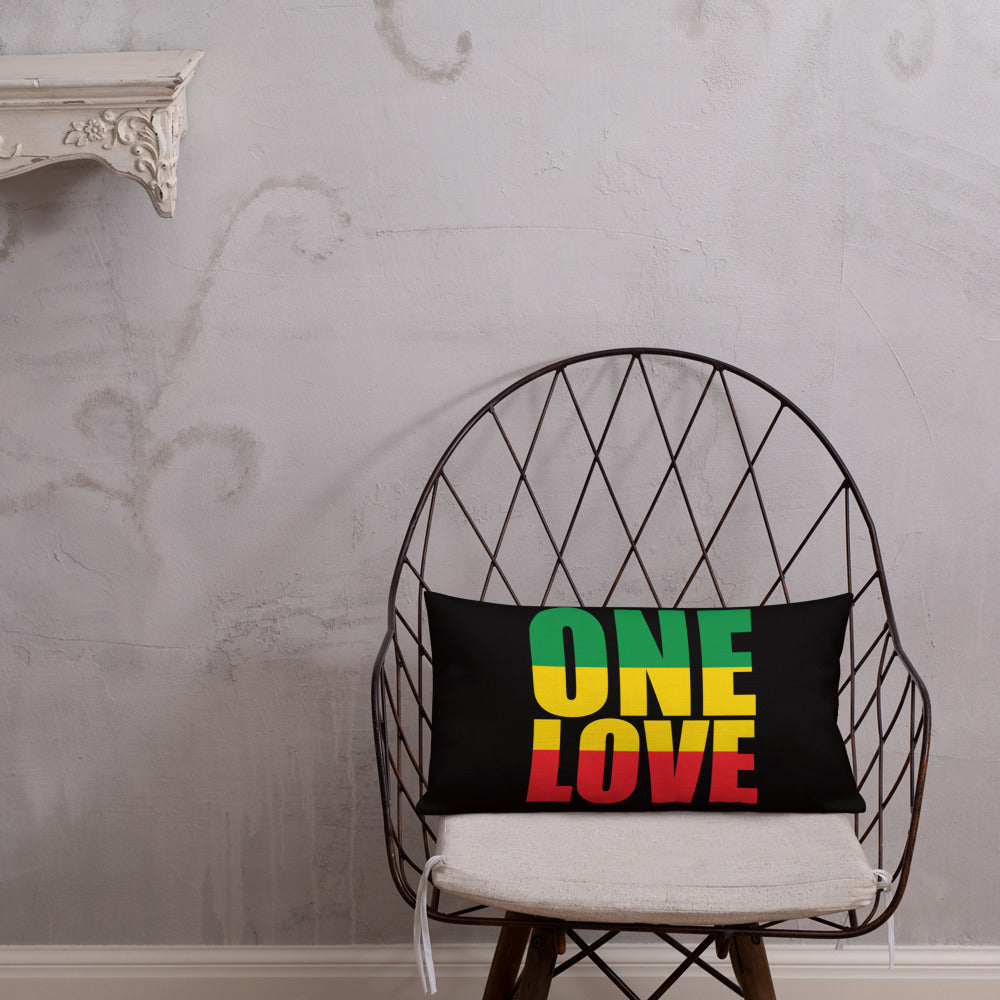 One Love Premium Pillow - Irie Vybyz Tees & Thingz