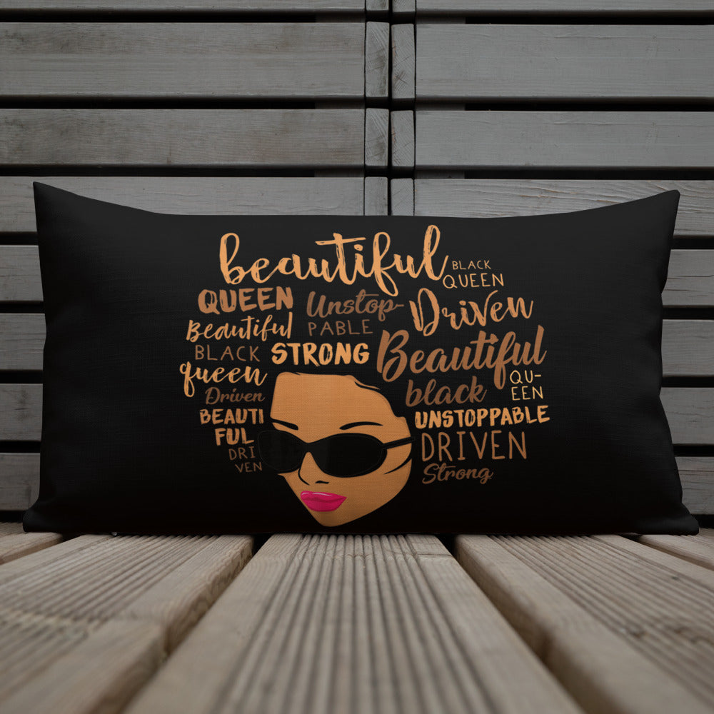 Personalized Black Queen Pillow - Irie Vybyz Tees & Thingz