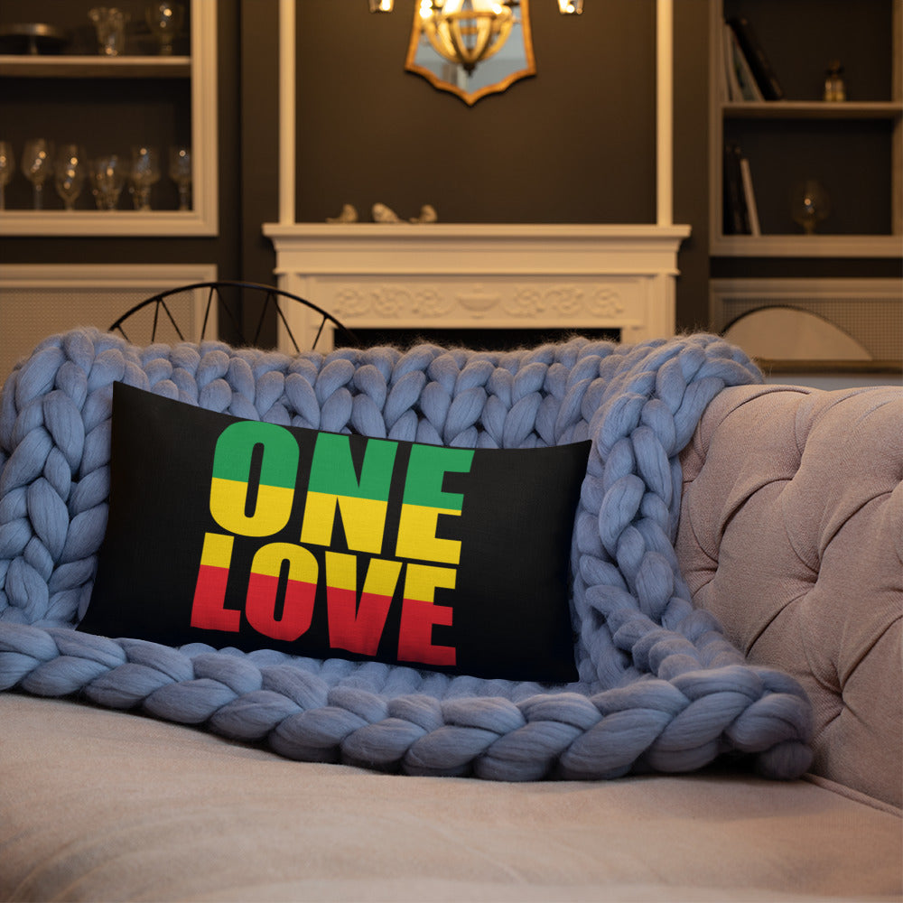 One Love Premium Pillow - Irie Vybyz Tees & Thingz