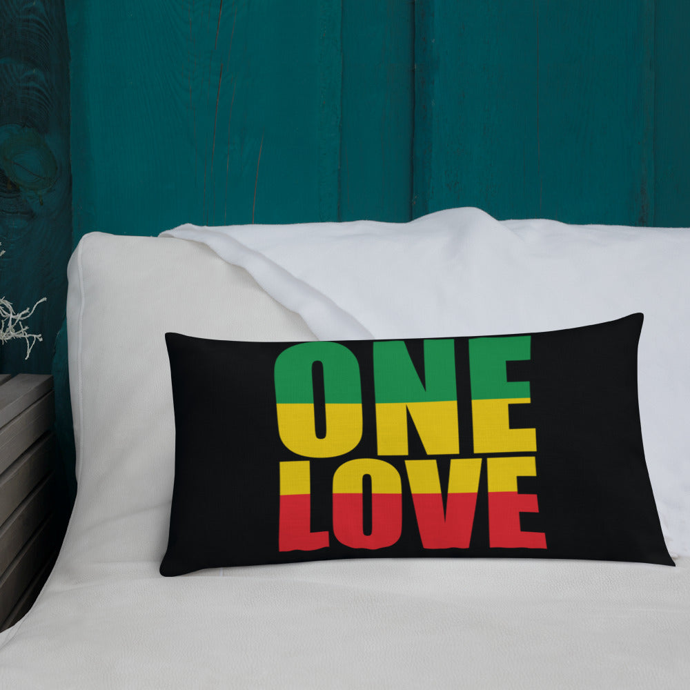 One Love Premium Pillow - Irie Vybyz Tees & Thingz