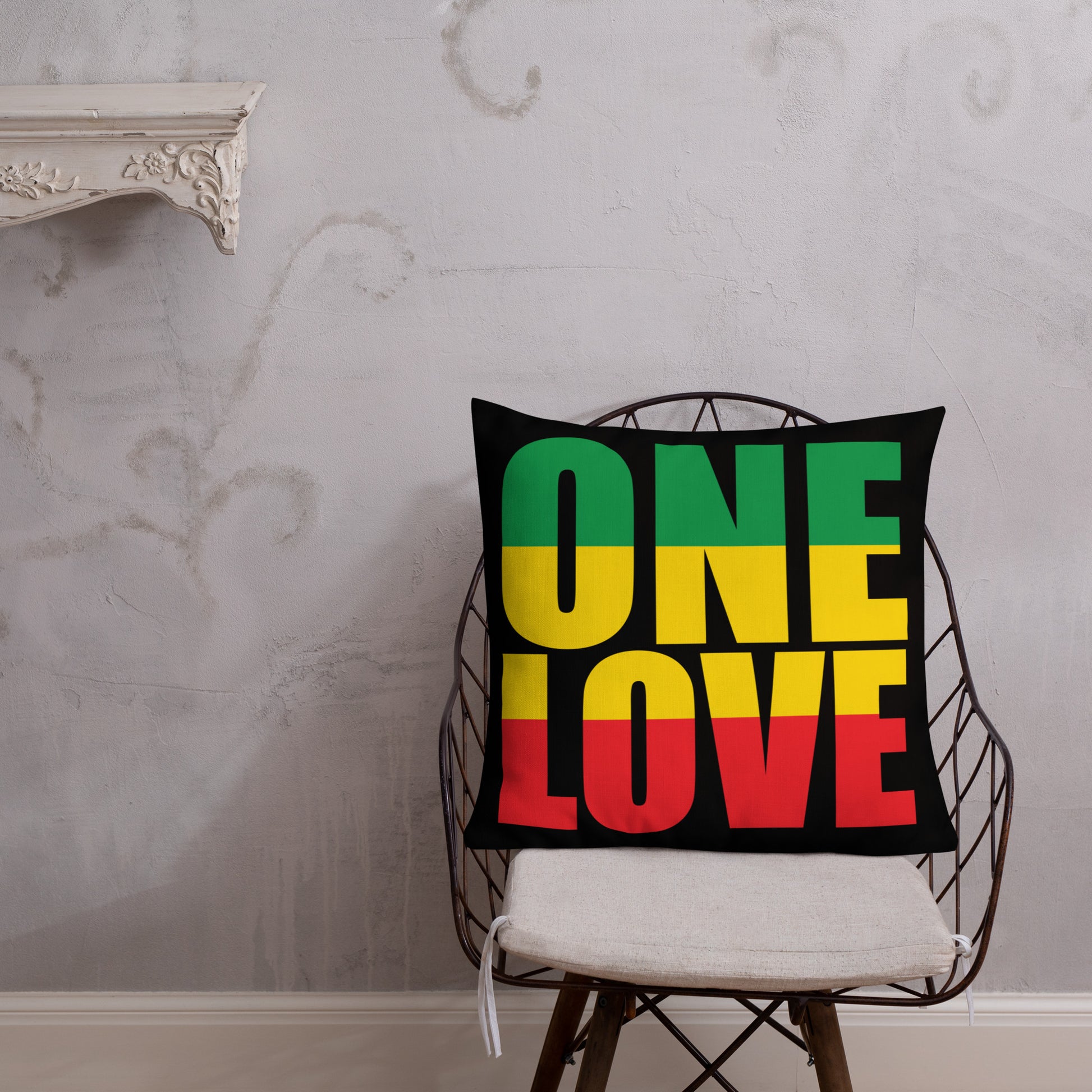 One Love Premium Pillow - Irie Vybyz Tees & Thingz