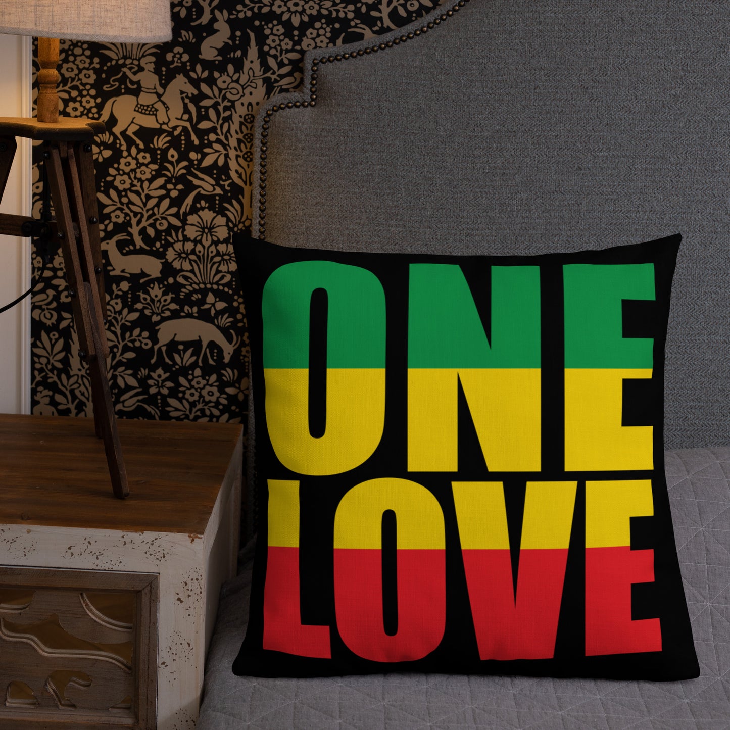 One Love Premium Pillow - Irie Vybyz Tees & Thingz