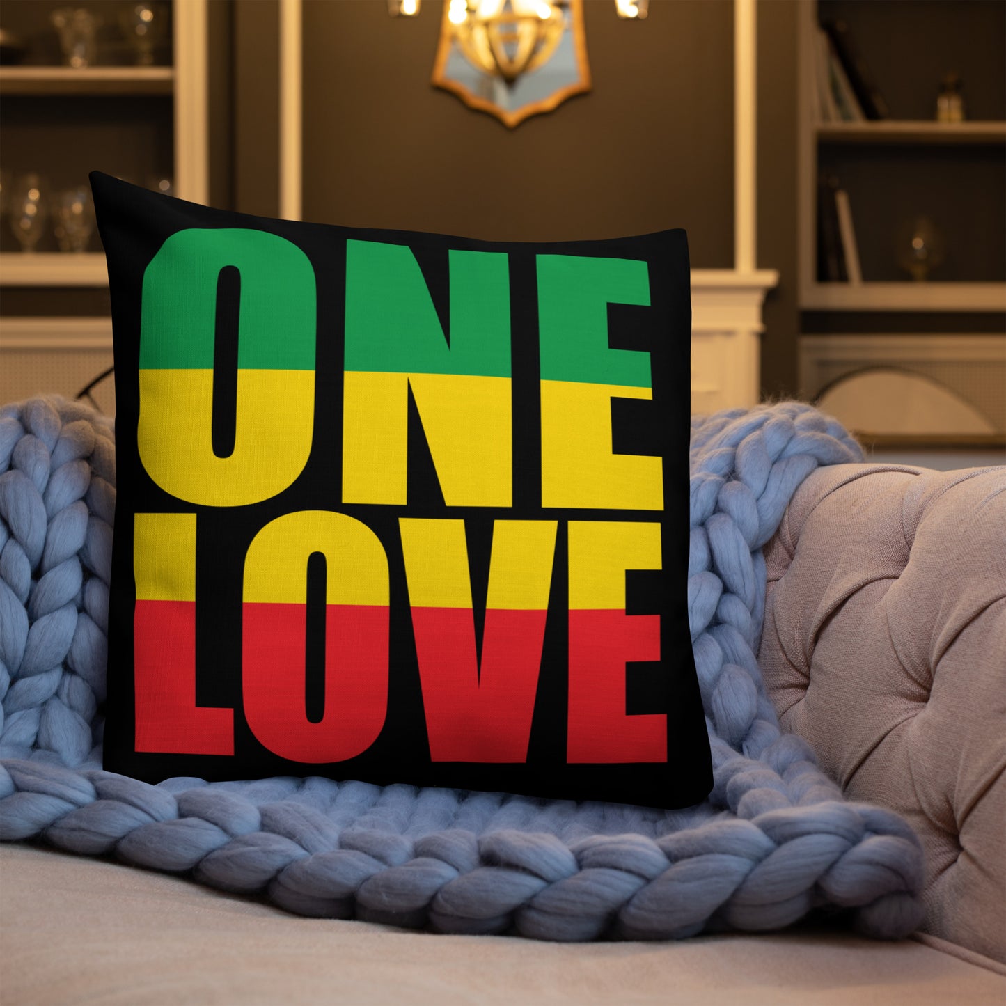 One Love Premium Pillow - Irie Vybyz Tees & Thingz