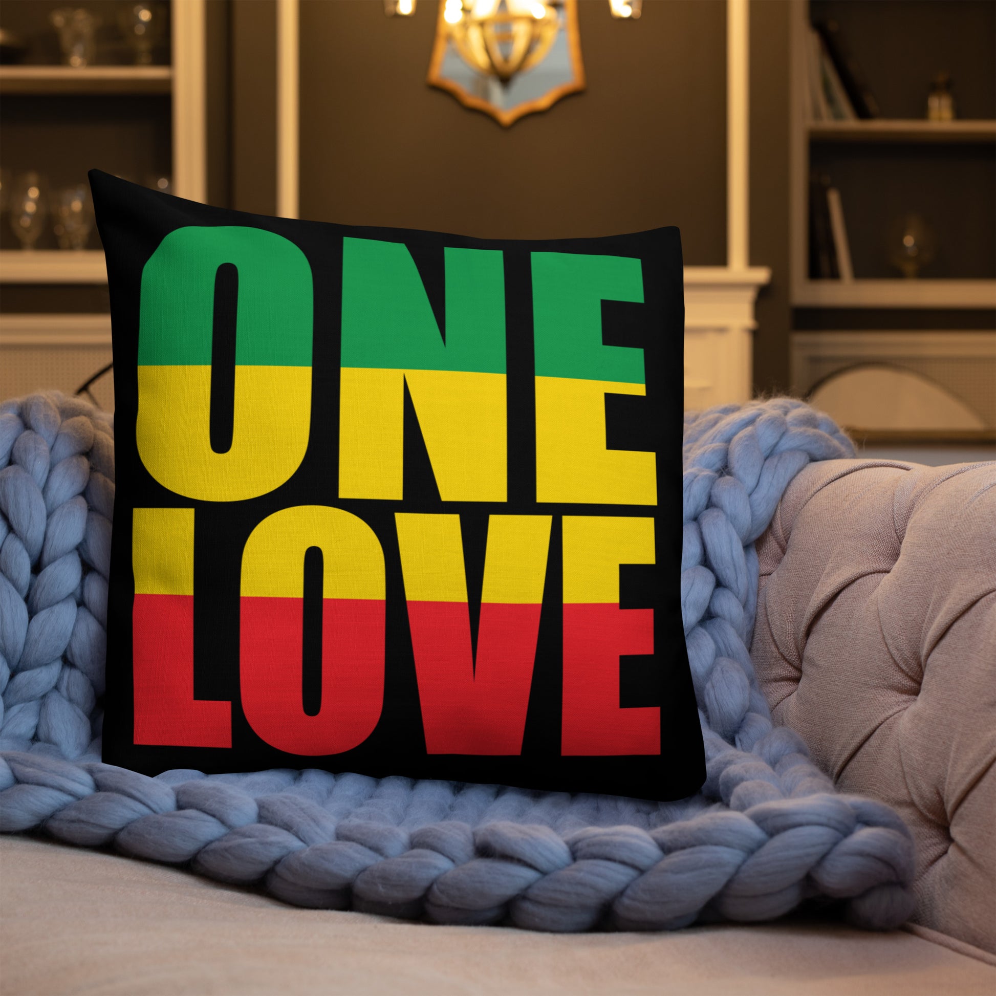 One Love Premium Pillow - Irie Vybyz Tees & Thingz