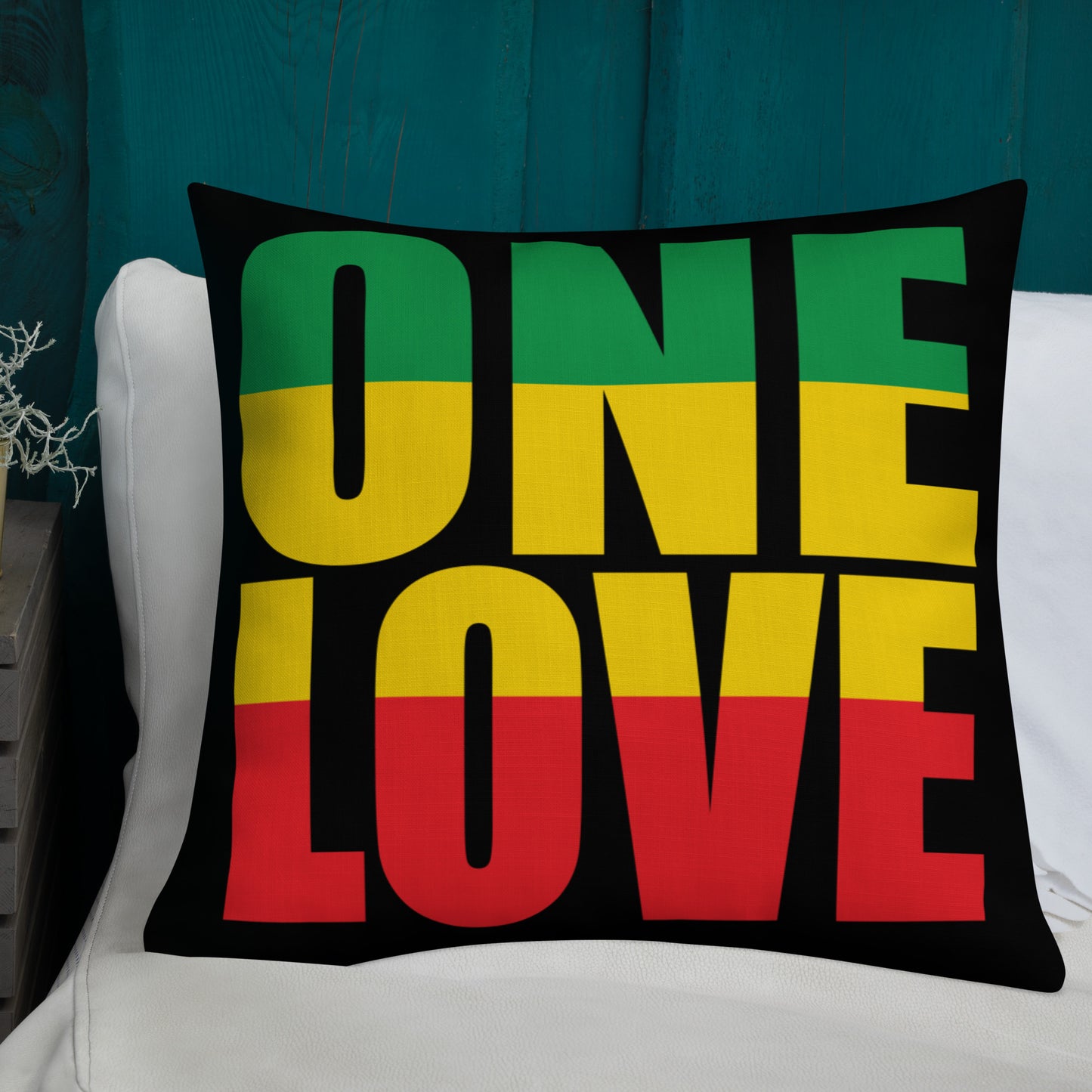 One Love Premium Pillow - Irie Vybyz Tees & Thingz