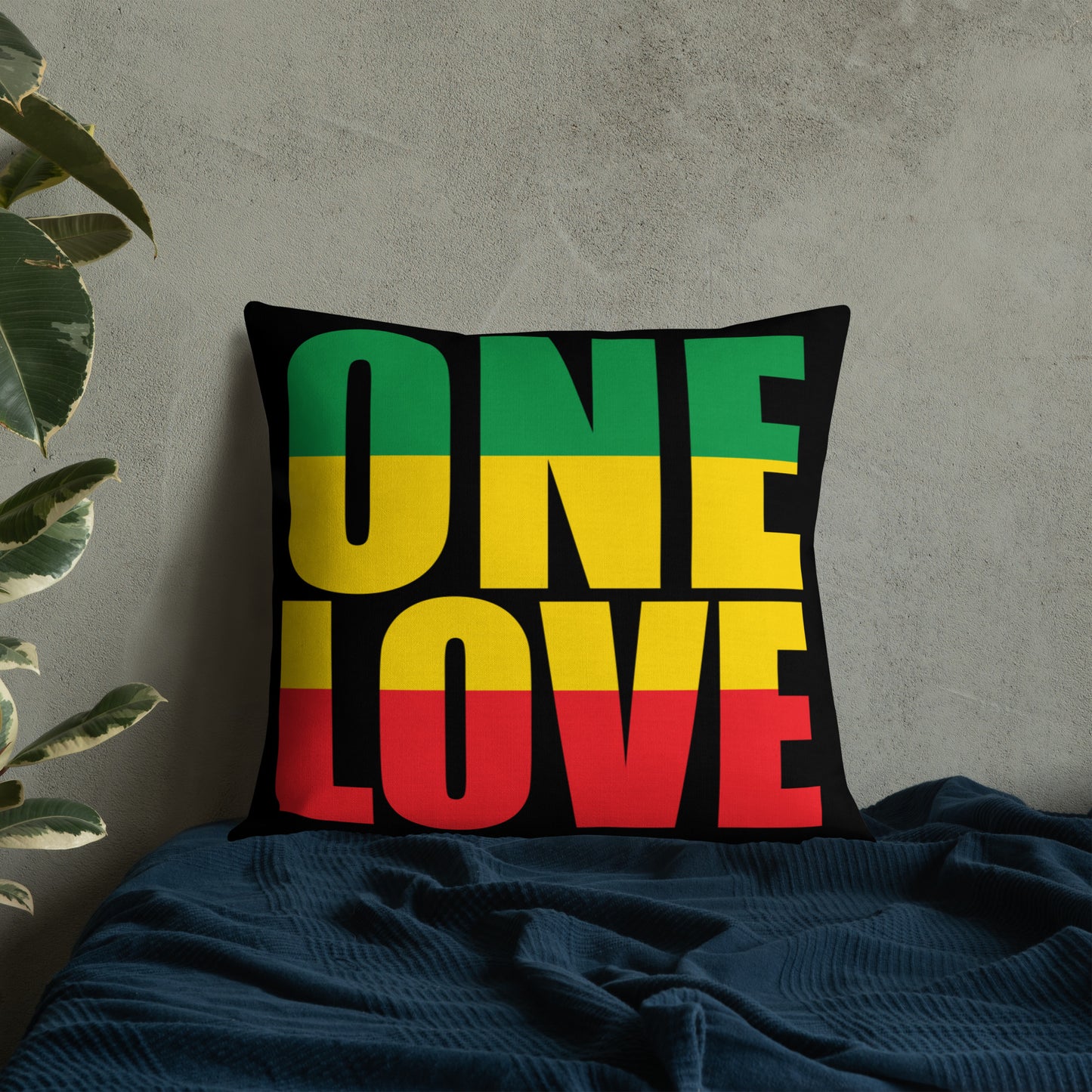 One Love Premium Pillow - Irie Vybyz Tees & Thingz