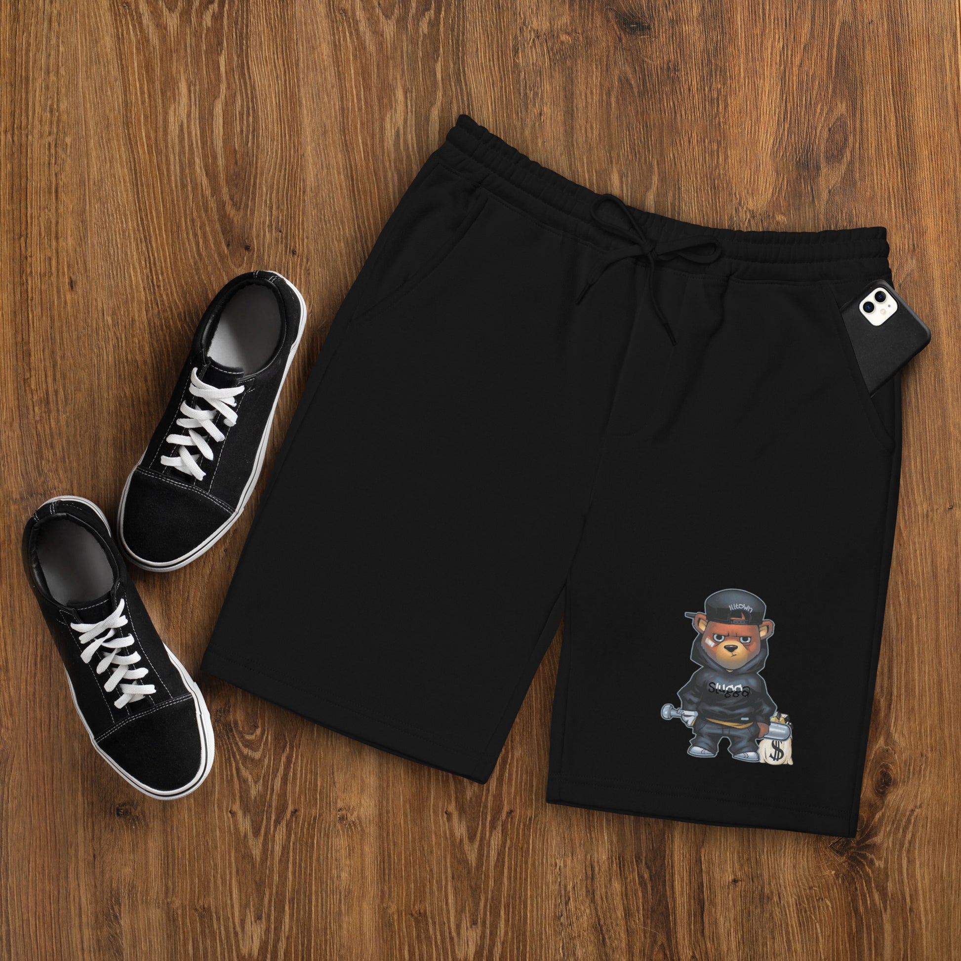 Slugga Bear Men's fleece shorts - Irie Vybyz Tees & Thingz