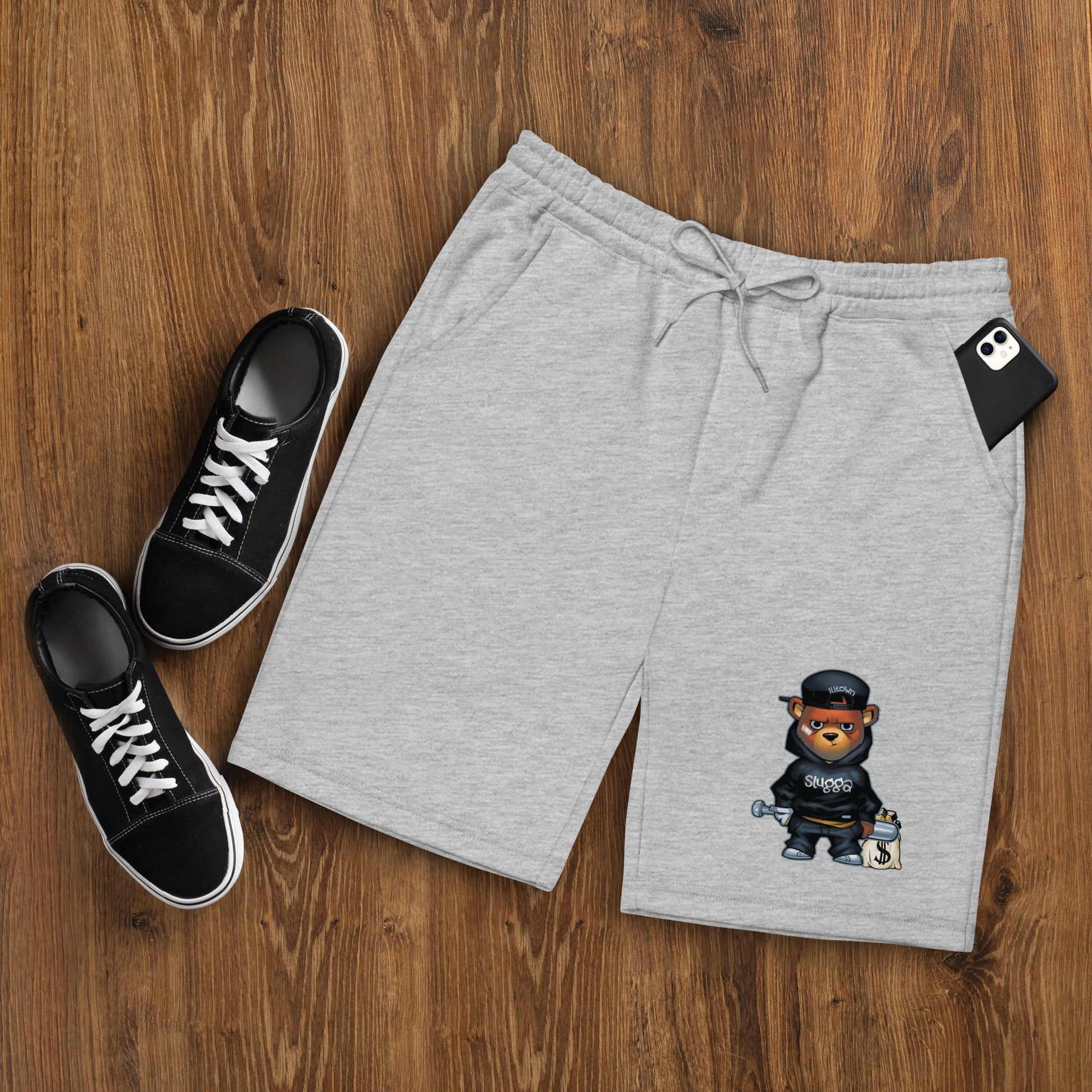 Slugga Bear Men's fleece shorts - Irie Vybyz Tees & Thingz