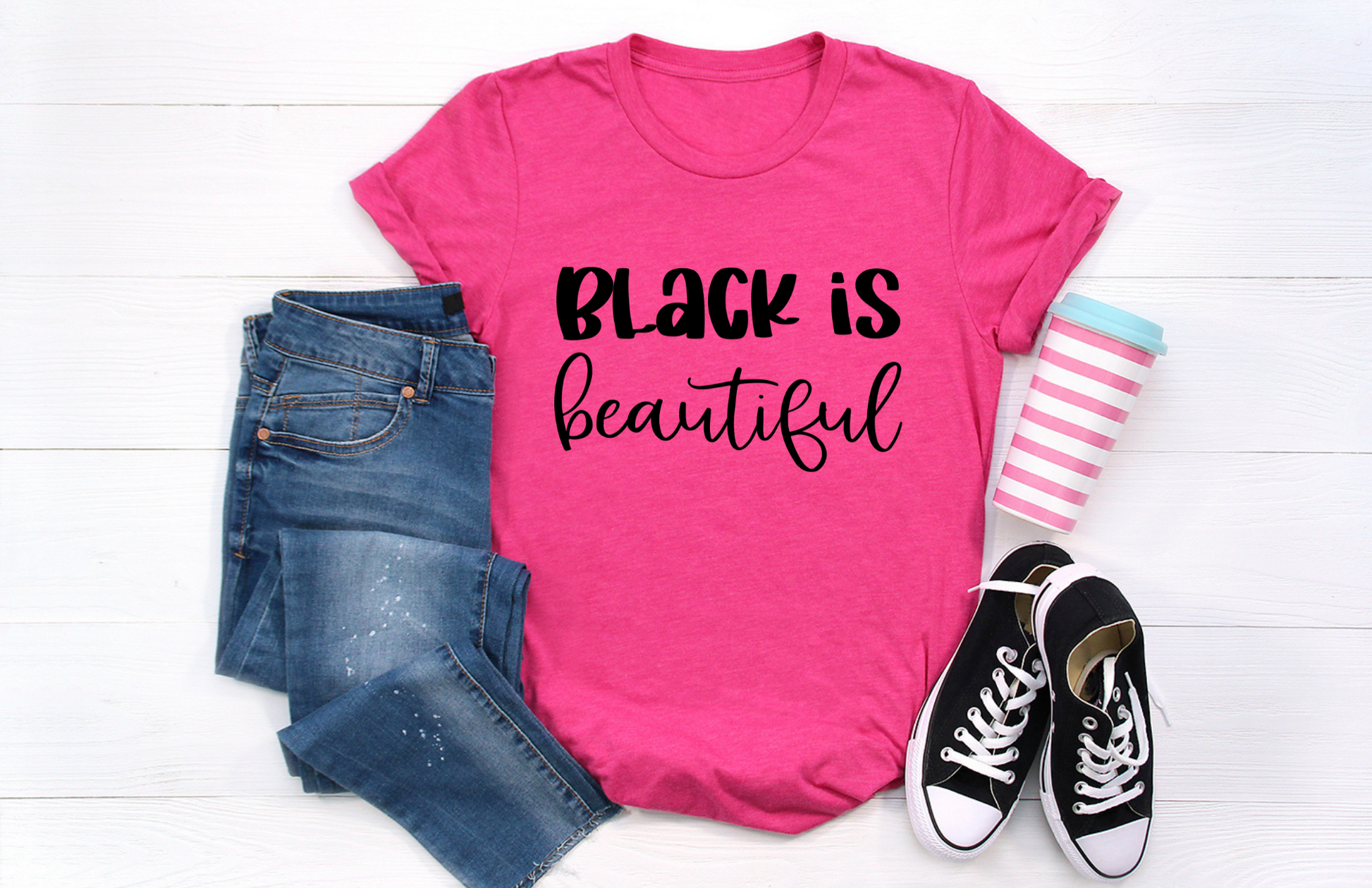 Black Is Beautiful Ladies Tee - Irie Vybyz Tees & Thingz