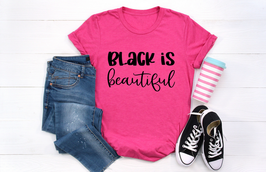 Black Is Beautiful Ladies Tee - Irie Vybyz Tees & Thingz