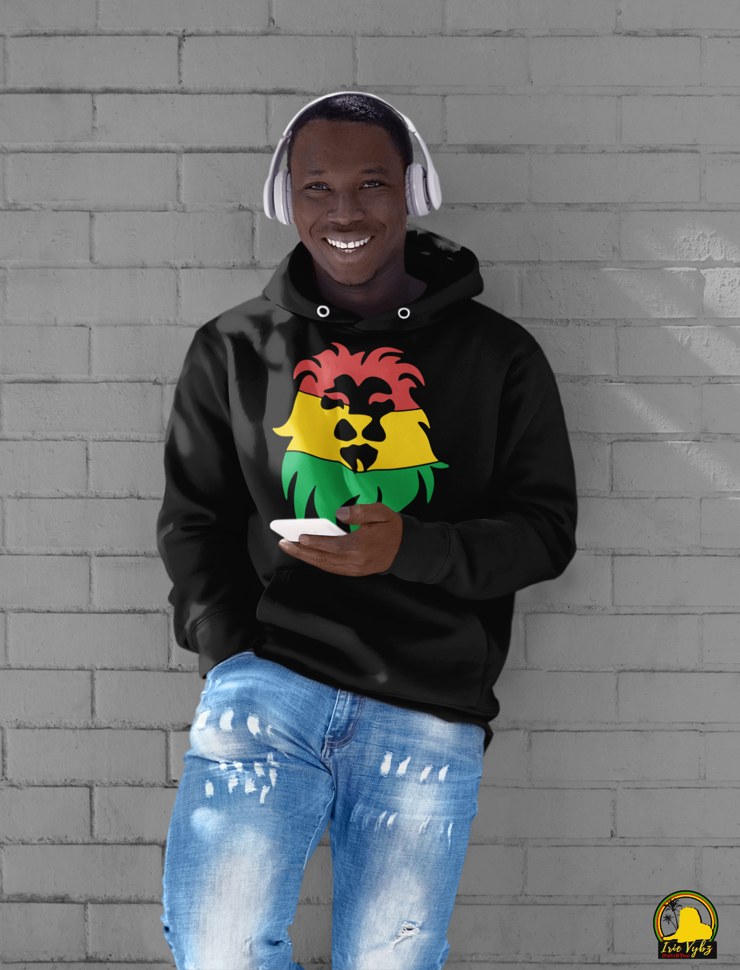 Rasta Lion Sweatshirt - Irie Vybyz Tees & Thingz