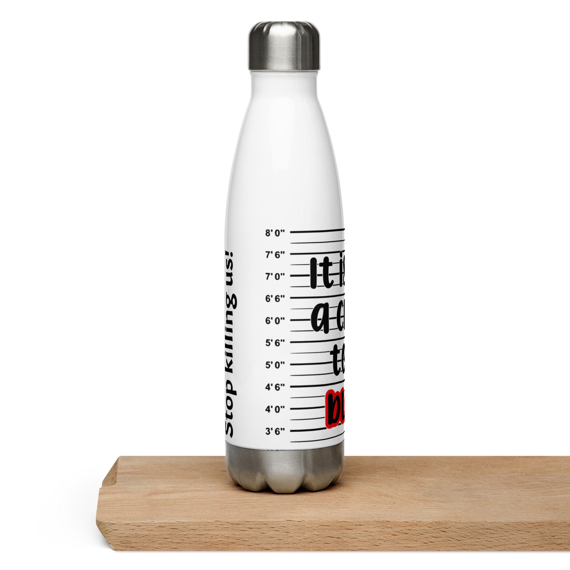 It's Not A Crime to be Black Stainless Steel Water Bottle - Irie Vybyz Tees & Thingz