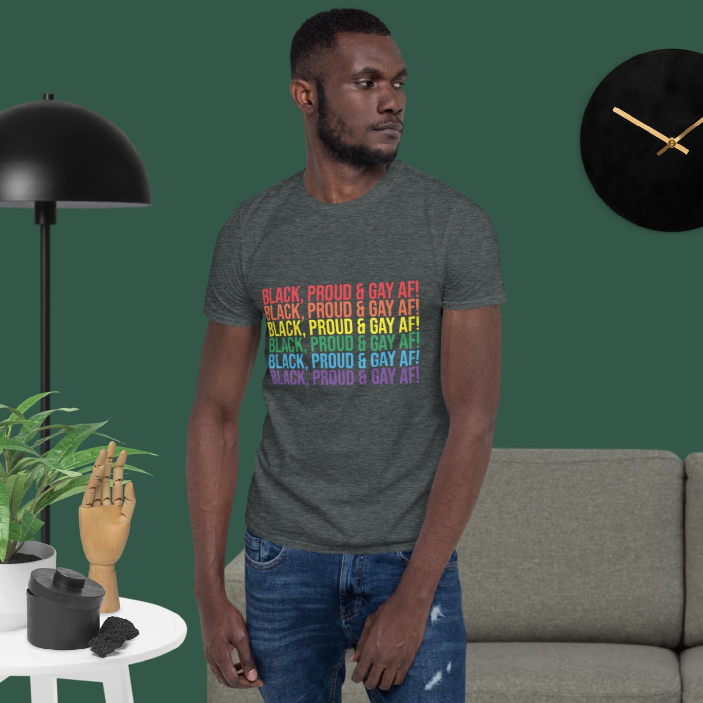 Black, Proud and Gay AF Short-Sleeve Unisex T-Shirt - Irie Vybyz Tees & Thingz