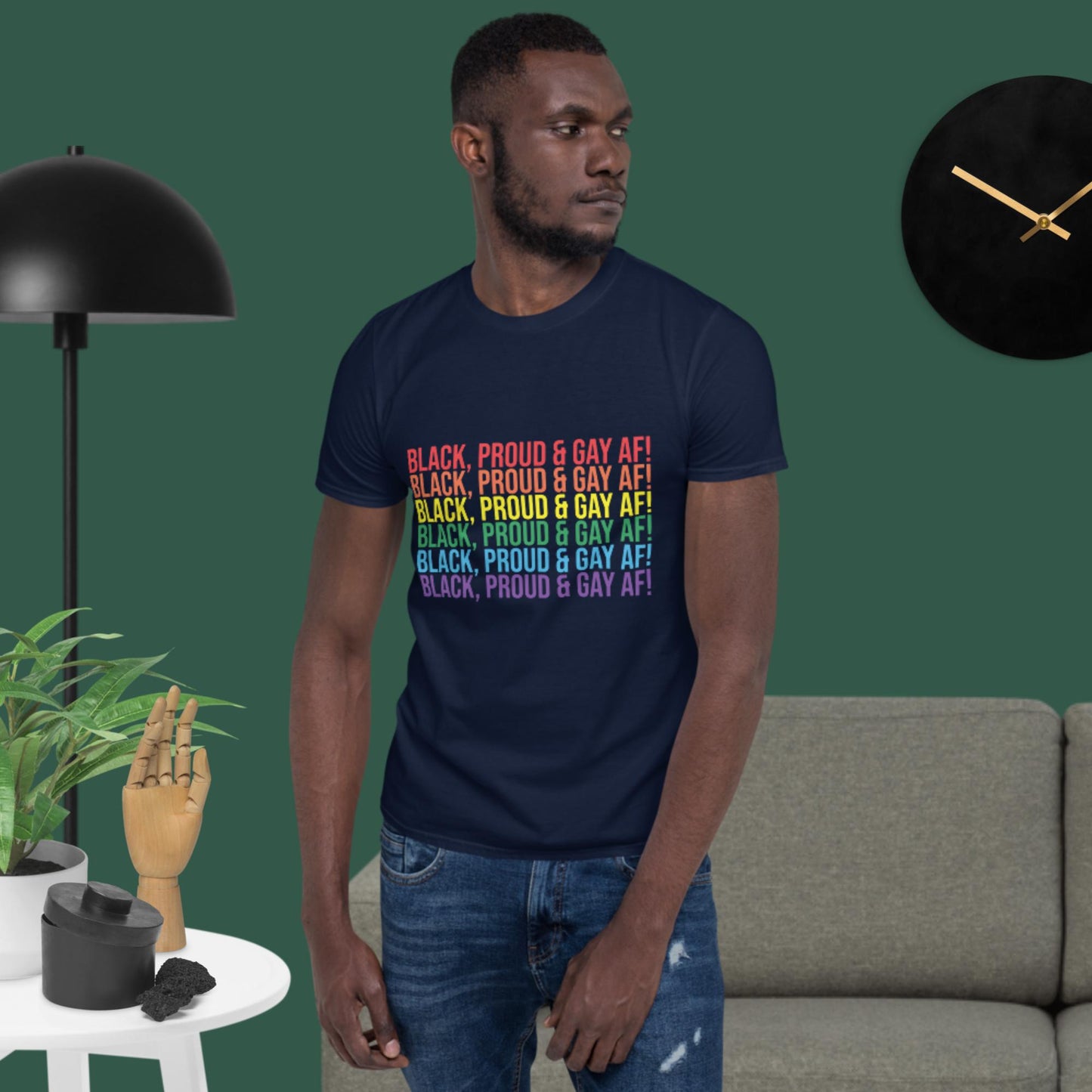 Black, Proud and Gay AF Short-Sleeve Unisex T-Shirt - Irie Vybyz Tees & Thingz