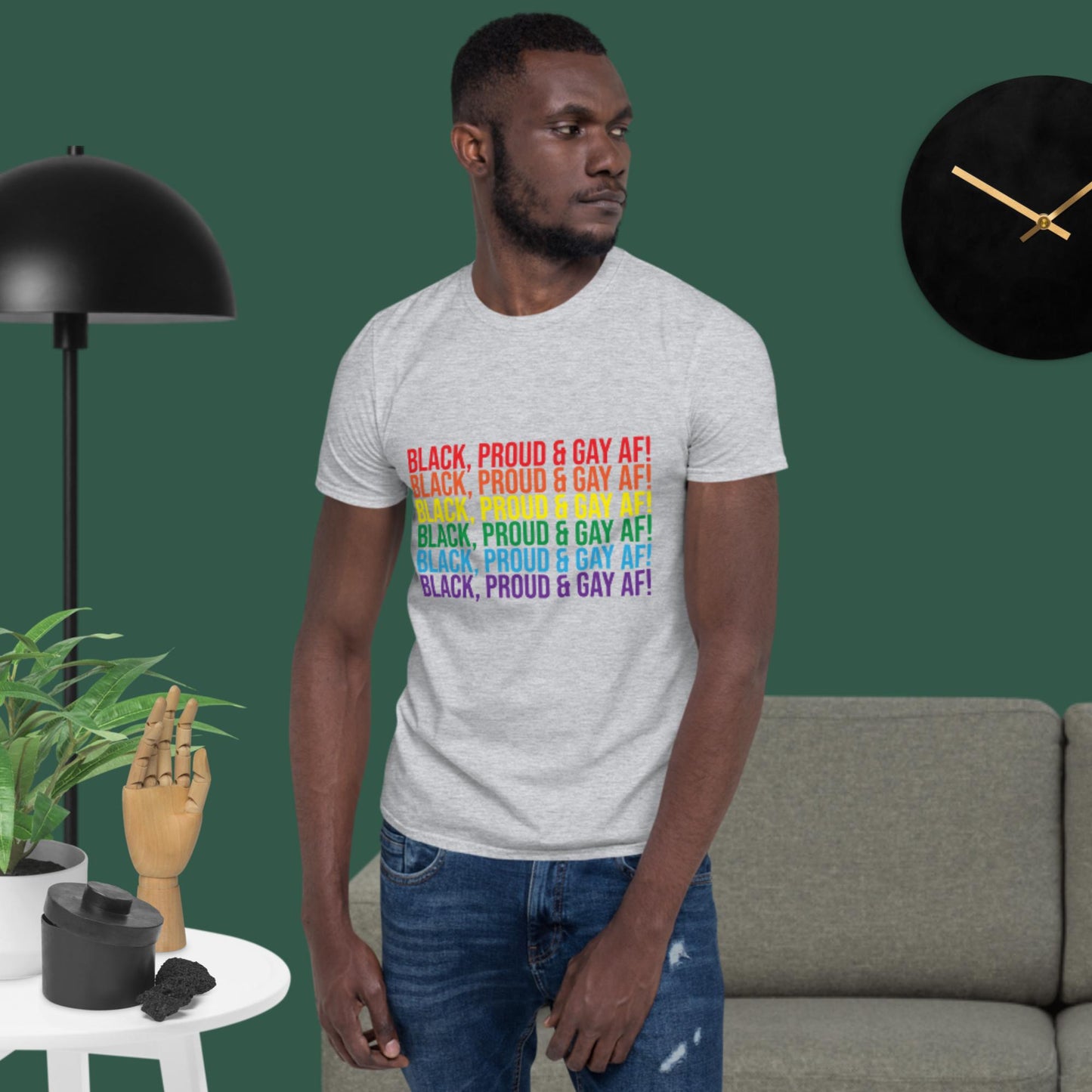 Black, Proud and Gay AF Short-Sleeve Unisex T-Shirt - Irie Vybyz Tees & Thingz