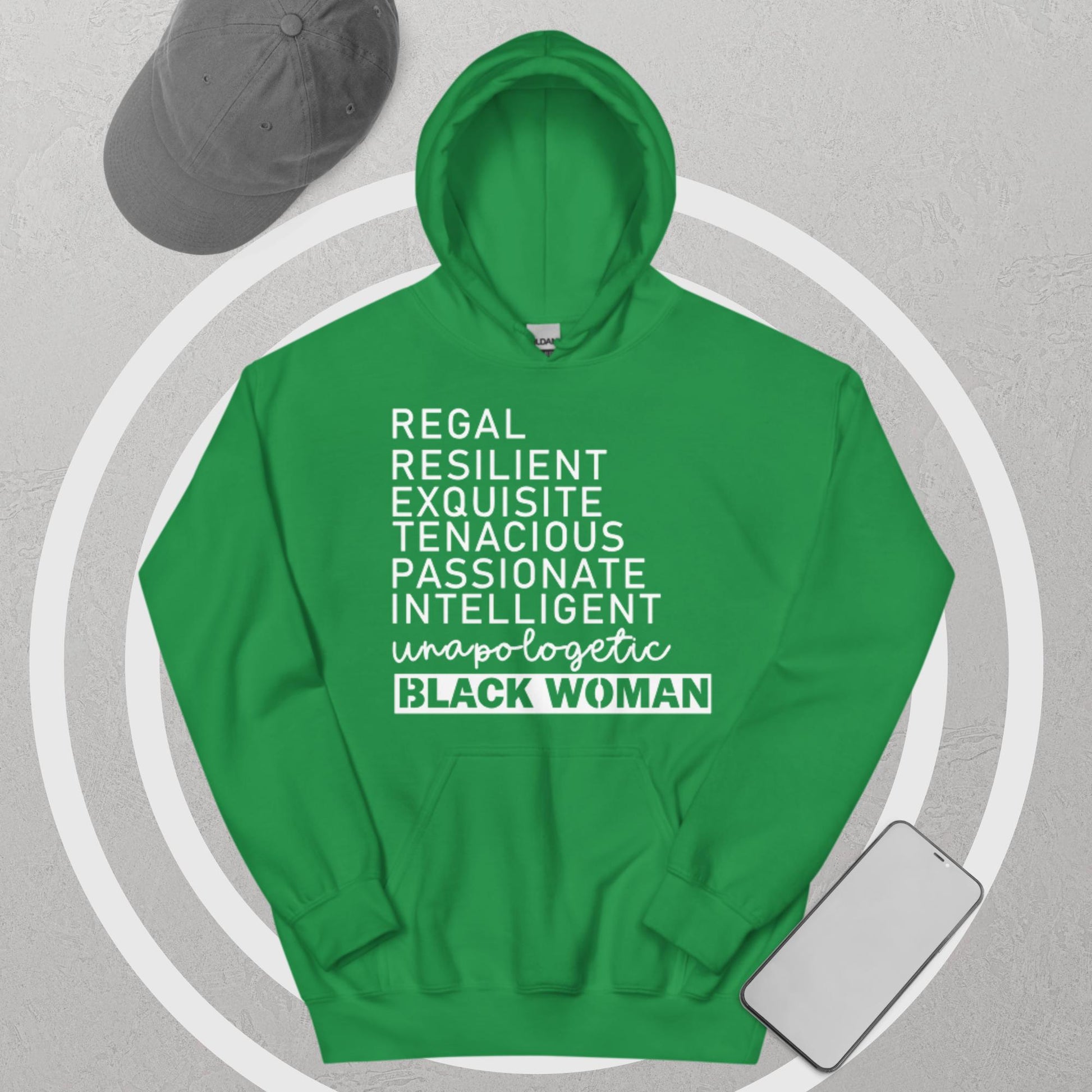 Regal Black Woman Hoodie - Irie Vybyz Tees & Thingz