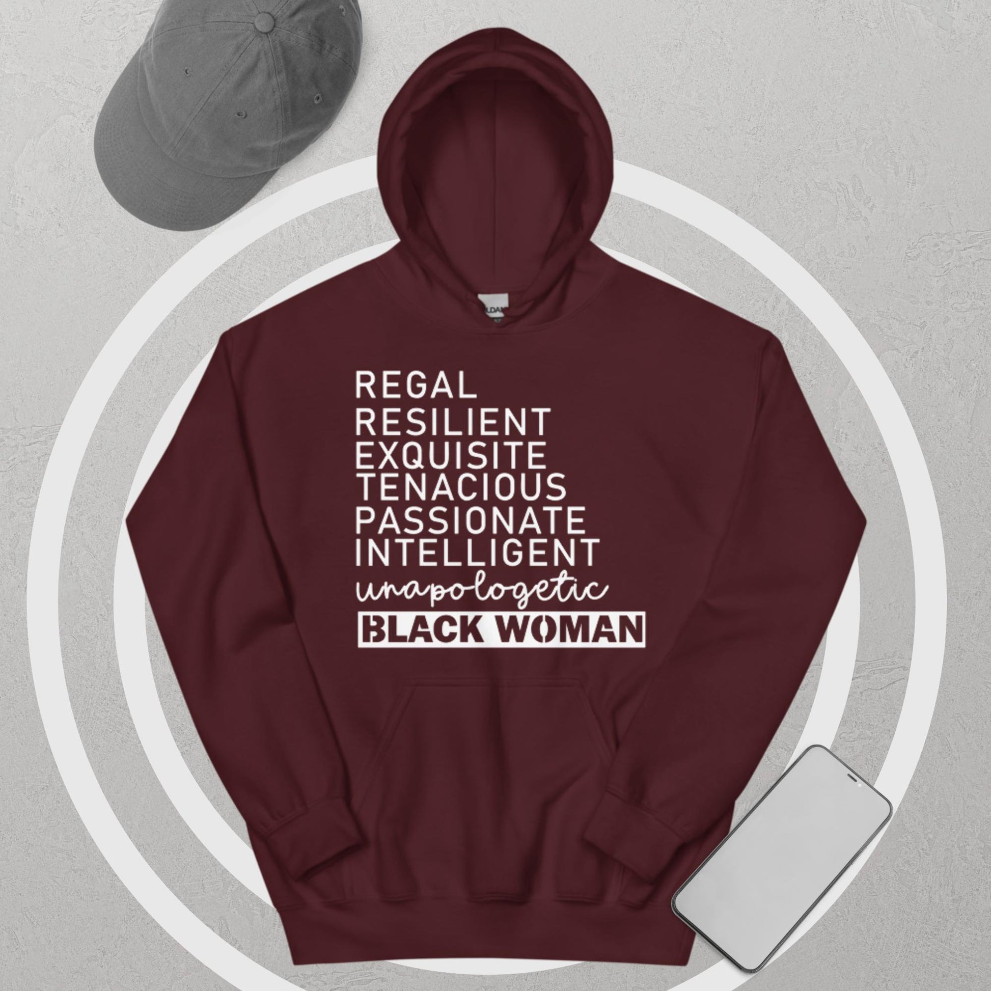 Regal Black Woman Hoodie - Irie Vybyz Tees & Thingz