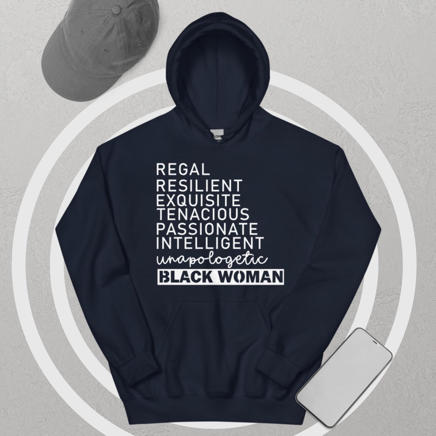 Regal Black Woman Hoodie - Irie Vybyz Tees & Thingz