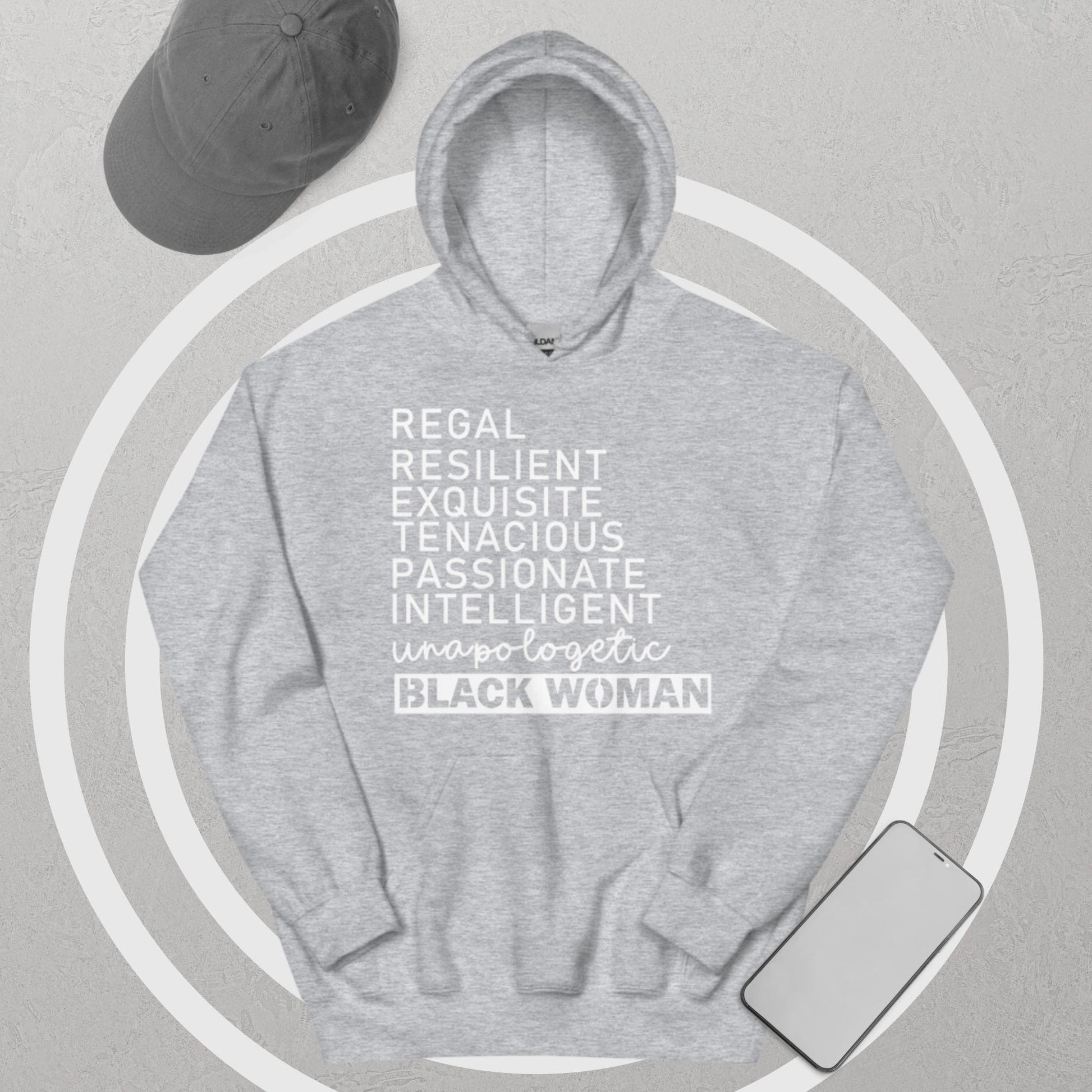 Regal Black Woman Hoodie - Irie Vybyz Tees & Thingz