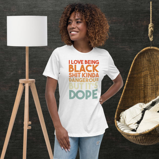 I Love Being Black Women's Relaxed T-Shirt - Irie Vybyz Tees & Thingz